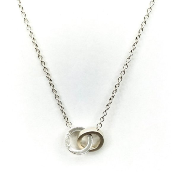 4C .925 Sterling Silver & Diamond 'Eternal' Interlocking Circle Love Necklace - Picture 2 of 5